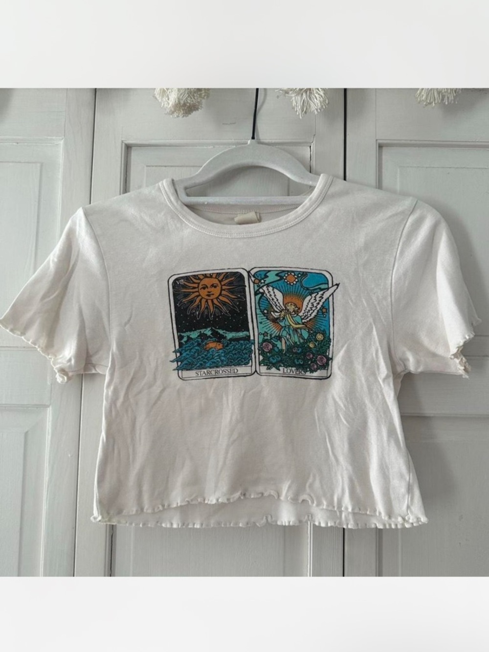 White Tarot Graphic Baby Tee